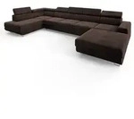 Masseno Wohnlandschaft, Braun, Holz, 6-Sitzer, U-Form, 412x88x190 cm, Wohnzimmer,