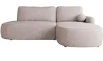 Mirjan24 Ecksofa, Hellrosa, Kunststoff, 5-Sitzer, Ottomane rechts,L-Form, 274x174 cm,
