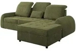 Mirjan24 Eckschlafsofa, Gr&uuml;n, Kunststoff, Ottomane rechts,L-Form, 255x176 cm,