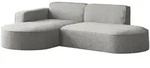WFL Group Ecksofa, Hellgrau, Textil, 3-Sitzer, links montierbar,L-Form, 241x168...
