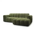 Masseno Ecksofa, Olivgr&uuml;n, Holz, 3-Sitzer, L-Form,L-Form, 274x165 cm, Wohnzimmer,