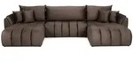 WFL Group Ecksofa, Braun, Textil, 4-Sitzer, L-Form, 382x184 cm, Wohnzimmer,...