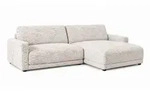 Kawola Ecksofa, Creme, Kunststoff, Nachbildung, 3-Sitzer, F&uuml;llung: Schaumstoff,