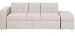 Beliani 3-Sitzer-Schlafsofa, Beige, Textil, 210x71x94 cm, Wohnzimmer, Sofas &