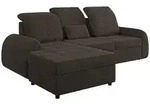 Mirjan24 Eckschlafsofa, Dunkelbraun, Kunststoff, Ottomane links,L-Form, 255x176 cm,
