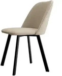 Mirjan24 Esszimmerstuhl, Ecru, Schwarz, Metall, 1-Sitzer, Rechteckig, 47x80x58 cm,