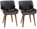 Homcom Essst&uuml;hle, Schwarz, Holz, 53x81x54 cm, Esszimmer, St&uuml;hle,...