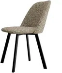 Mirjan24 Esszimmerstuhl, Schwarz, Hellbraun, Metall, 1-Sitzer, Rechteckig, 47x80x58
