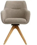 Massivmoebel24 Stuhl, Braun, Kunststoff, Echtholz,Eiche, 60x86x61 cm, Esszimmer,