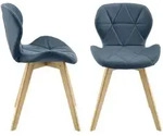 [en.casa] Esszimmerstuhl-Set, Blau, Leder, 47x78x52 cm, Esszimmer, St&uuml;hle,