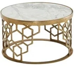 Kadima Design Couchtisch, Wei&szlig;, Metall, Rund,Rund, Gittergestell, 60x36x60 cm,