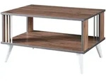 [en.casa] Couchtisch, Eiche, Kunststoff, Rechteckig,Rechteckig, 70x40x50 cm,