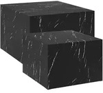 tectake Couchtisch, Schwarz, Holz, Rechteckig, 60x40x60 cm, Wohnzimmer,