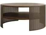 Mirjan24 Couchtisch, Braun, Nussbaum, Metall, Rund, 75x40x75 cm, Wohnzimmer,