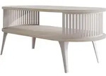 Mirjan24 Couchtisch, Kaschmir, Taupe, Metall, Oval,Oval, 50x44x100 cm, Wohnzimmer,