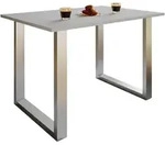 Mid.you Esstisch, Anthrazit, Silber, Metall, Holzwerkstoff, rechteckig, U-Form,