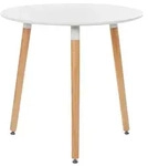 Beliani Esstisch, Wei&szlig;, Holzwerkstoff, 4-Sitzer, Rund, 80x76x80 cm, Esszimmer,