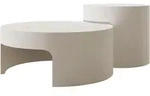 Mirjan24 Couchtisch-Set, Kaschmir, Metall, Rund, 76x32x76 cm, Wohnzimmer,