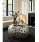 Kadima Design Couchtisch, Silber, Metall, Rund,Rund, 66x32x66 cm, Wohnzimmer,