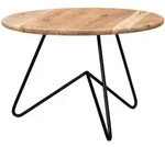 Kadima Design Couchtisch, Akazie, Metall, Echtholz,Akazie, Rund,Rund, Stativgestell,