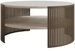 Mirjan24 Couchtisch, Braun, Taupe, Metall, Rund, 75x40x75 cm, Wohnzimmer,