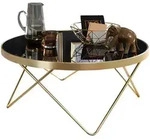 Kadima Design Couchtisch, Schwarz, Metall, Rund,Rund, Stativgestell, 82x39x82 cm,