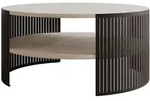 Mirjan24 Couchtisch, Schwarz, Taupe, Metall, Rund, 75x40x75 cm, Wohnzimmer,