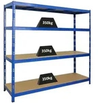 Proregal Schwerlastregal, Blau, Metall, Rechteckig, 200x180x60 cm, Freizeit,