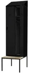 Jan Nowak Umkleideschrank, Schwarz, Metall, Rechteckig, 60x229.5x85 cm, Garderobe,