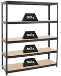 Proregal Schwerlastregal, Schwarz, Metall, Rechteckig, 150x180x45 cm, Freizeit,