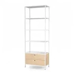 Jan Nowak B&uuml;ro-Regal, Wei&szlig;, Sonoma Eiche, Metall, 80x220x40 cm, Arbeitszimmer,