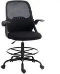 Homcom Arbeitsstuhl, Schwarz, Kunststoff, 1-Sitzer, F&uuml;llung: Schaumstoff, 59x124x65