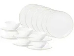 Seltmann Weiden Teeservice, Wei&szlig;, Gold, Keramik, 18-teilig, Rund, 2x2x2 cm, Essen &
