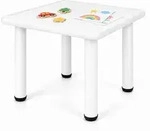 Relaxdays Kindertisch, Wei&szlig;, Metall, Kunststoff, 62x52x62 cm, Kinderzimmer &