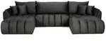 WFL Group Ecksofa, Grau, Textil, 4-Sitzer, L-Form, 382x184 cm, Wohnzimmer, Sofas &