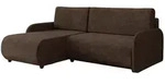 Mirjan24 Eckschlafsofa, Braun, Kunststoff, Kiefer, L-Form,L-Form, 233x160 cm,