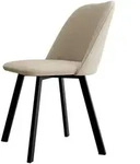 Mirjan24 Esszimmerstuhl, Schwarz, Ecru, Metall, 1-Sitzer, Rechteckig, 47x80x58 cm,