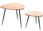 Kadima Design Beistelltisch, Akazie, Metall, Echtholz,Akazie, Dreieckig,Konisch,