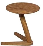 Kadima Design Beistelltisch, Braun, Holz, Echtholz, Rund,Rund, Gittergestell,