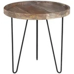 Beliani Beistelltisch, Dunkelbraun, Schwarz, Holz, Rund, 50x50x50 cm,...