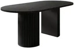 Mirjan24 Esstisch, Schwarz, Holzwerkstoff, Oval, 90x75x185 cm, Esszimmer, Tische,