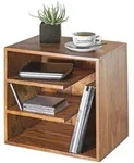 Kadima Design Beistelltisch, Braun, Holz, Echtholz, Rechteckig,Rechteckig, 30x43x43