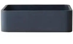 Tikamoon Waschbecken, Schwarz, Stein, 39x12x39 cm, Badezimmer, Waschbecken &