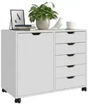 Relaxdays Rollcontainer, Wei&szlig;, Holzwerkstoff, Metall, Kunststoff, 78x65x40 cm,