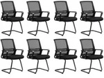 Homcom Besucherstuhl, Schwarz, Metall, 57.5x93x58.5 cm, Arbeitszimmer, B&uuml;rost&uuml;hle,