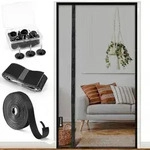 Fliegengitter, Schwarz, Textil, 115x200x2 cm, Wohntextilien, Gardinen &...