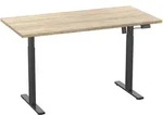 Mid.you Schreibtisch, Schwarz, Sonoma Eiche, Metall, Holzwerkstoff, rechteckig,