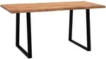 Mid.you Schreibtisch, Schwarz, Akazie, Holz, Akazie, massiv, rechteckig, Kufe,