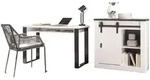 Furn.Design B&uuml;rom&ouml;bel-Set, Wei&szlig;, Anthrazit, Metall, Holzwerkstoff,