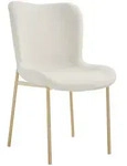 tectake Polsterstuhl, Wei&szlig;, Gold, Textil, Pappel, 54x90x62 cm, Esszimmer, St&uuml;hle,